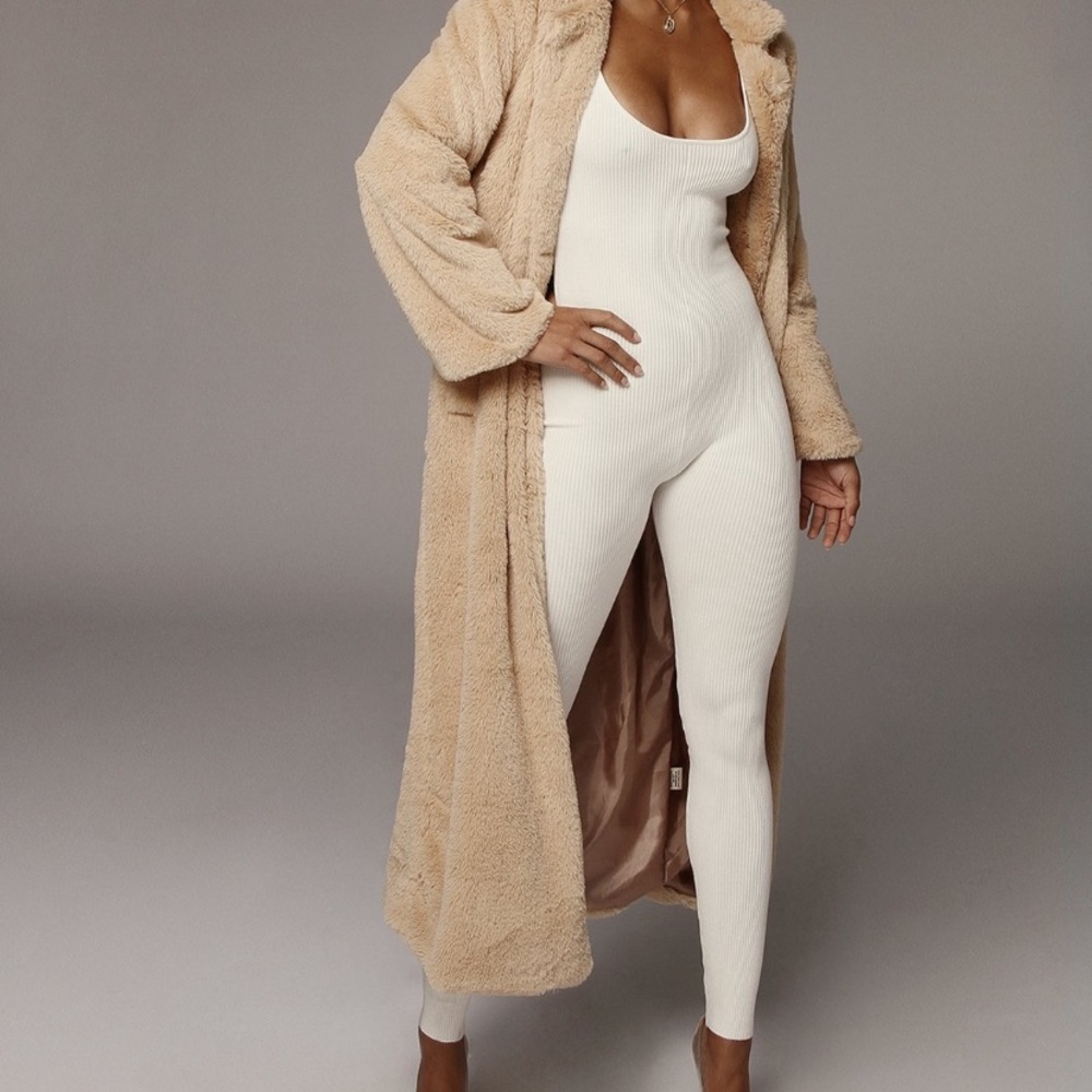 Beige soft long coat